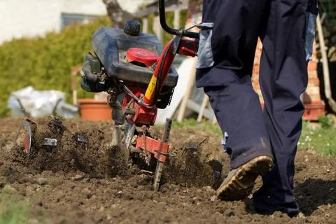 Hand plowing. Stock Photos