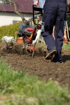 Hand plowing. Stock Photos