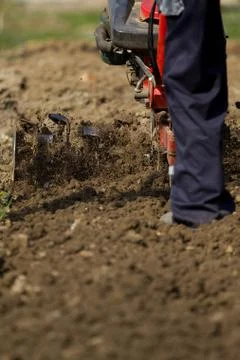 Hand plowing. Stock Photos