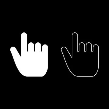 Hand point select declare index finger forefinger for click concept pushing c Illustrazione stock