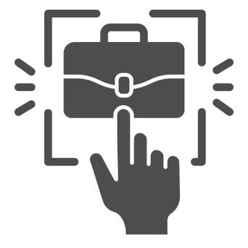 Hand pointer and briefcase solid icon, Coworking concept, choice of profession イラスト素材