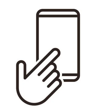 Hand pointer and iPhone icon Stock Illustration