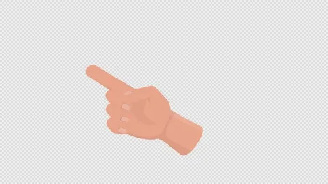 Hand pointer. Animation of the index finger. Cartoon Stock Footage 186964382