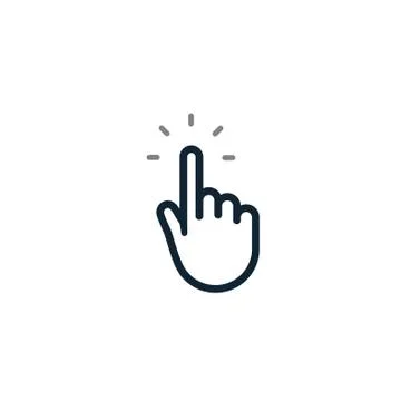 Hand pointer click icon. Cursor button finger click mouse touch symbol isolated Stock Illustration