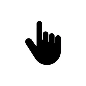 Hand Pointer, Clicking, Click Finger Flat Vector Icon 스톡 일러스트
