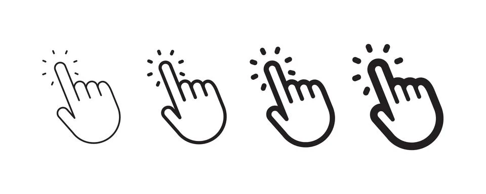 Hand pointer, clicking icon Stock Illustration