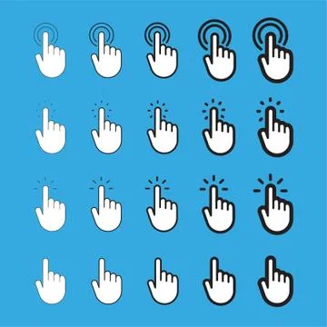 Hand pointer, clicking icon, linear vector イラスト素材