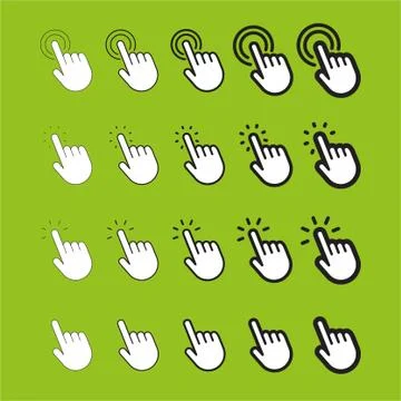 Hand pointer, clicking icon, linear vector Stock Illustration