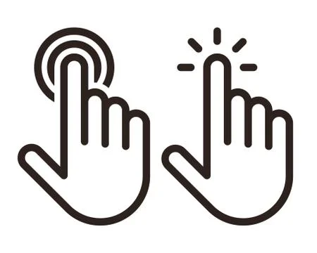Hand pointer, clicking icon set Stock Illustration