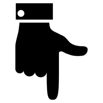 Hand Pointer Down Flat Vector Icon Illustrazione stock