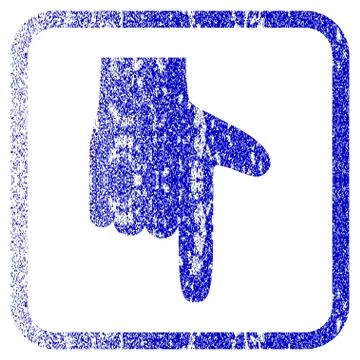 Hand Pointer Down Framed Textured Icon Stock Illustration