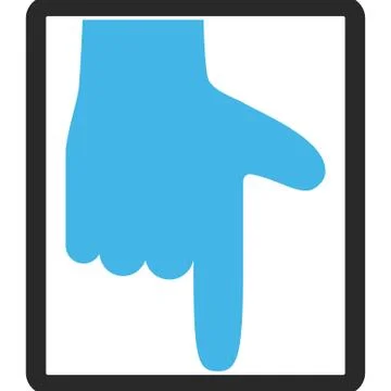 Hand Pointer Down Framed Vector Icon Stock Illustration