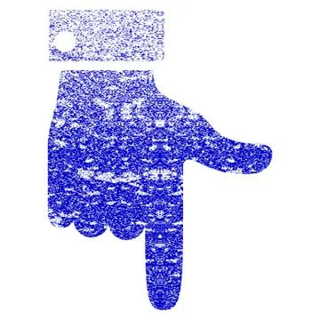 Hand Pointer Down Grunge Textured Icon Stock Illustration