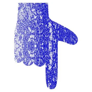 Hand Pointer Down Grunge Textured Icon Illustrazione stock