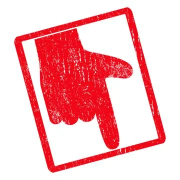 Hand Pointer Down Icon Rubber Stamp Stockillustratie