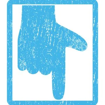 Hand Pointer Down Icon Rubber Stamp 스톡 일러스트