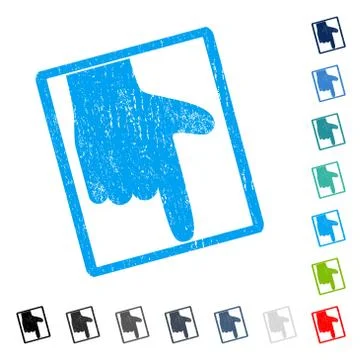 Hand Pointer Down Icon Rubber Watermark Illustrazione stock
