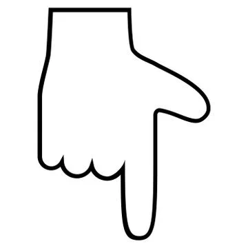 Hand Pointer Down Outline Vector Icon Illustrazione stock