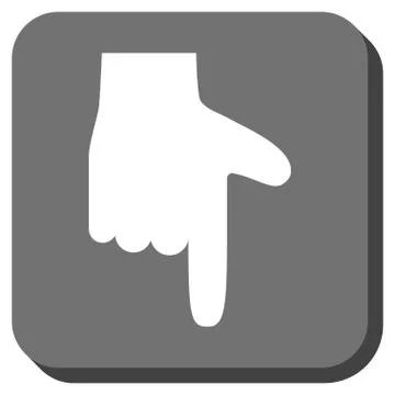 Hand Pointer Down Rounded Square Vector Icon Illustrazione stock