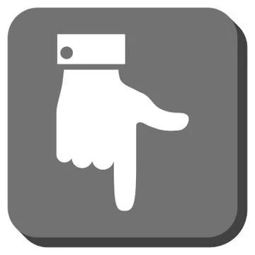 Hand Pointer Down Rounded Square Vector Icon Illustrazione stock