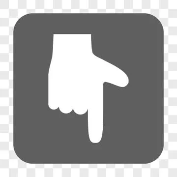 Hand Pointer Down Rounded Square Button Stock Illustration