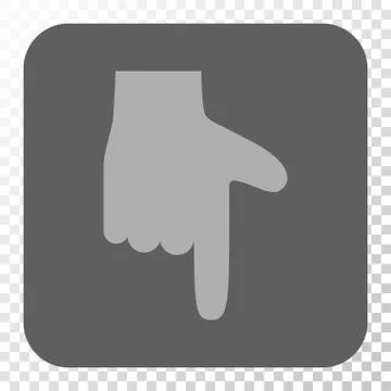 Hand Pointer Down Rounded Square Button Stock Illustration