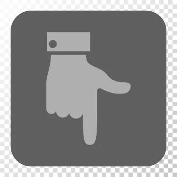 Hand Pointer Down Rounded Square Button Stock Illustration