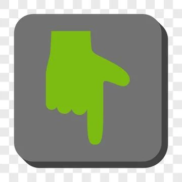 Hand Pointer Down Rounded Square Button Illustrazione stock