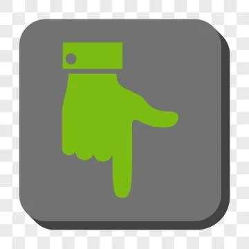 Hand Pointer Down Rounded Square Button Stock Illustration