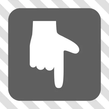 Hand Pointer Down Rounded Square Button Stockillustratie