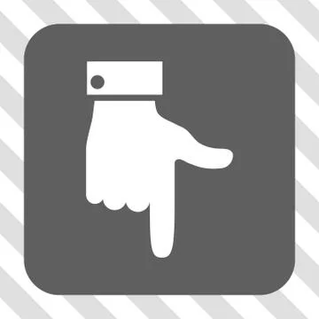 Hand Pointer Down Rounded Square Button Stockillustratie