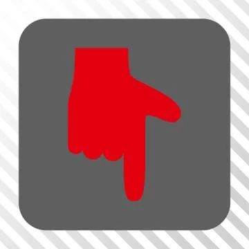 Hand Pointer Down Rounded Square Button イラスト素材