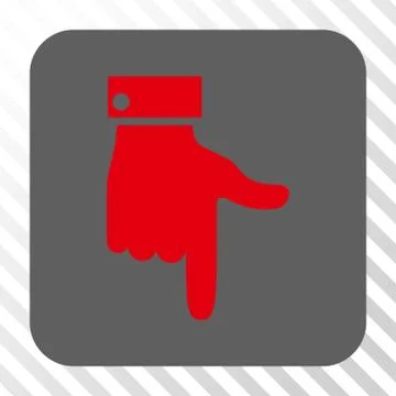 Hand Pointer Down Rounded Square Button イラスト素材