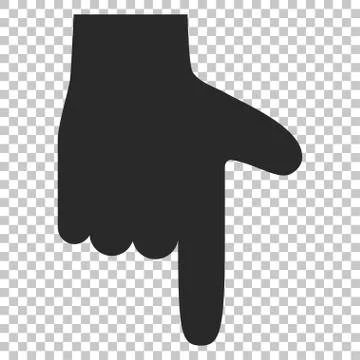 Hand Pointer Down Vector Icon Illustrazione stock