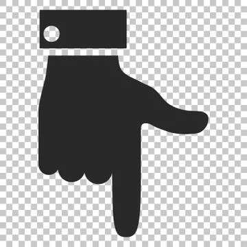 Hand Pointer Down Vector Icon Illustrazione stock