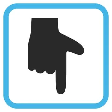 Hand Pointer Down Vector Icon In a Frame Illustrazione stock