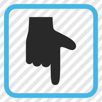 Hand Pointer Down Vector Icon In a Frame 스톡 일러스트