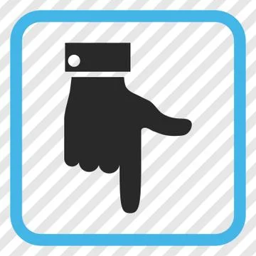 Hand Pointer Down Vector Icon In a Frame Stock Illustration