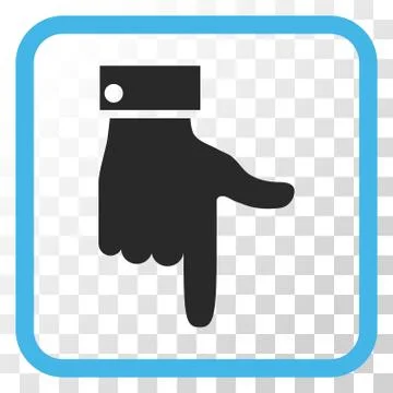 Hand Pointer Down Vector Icon In a Frame イラスト素材