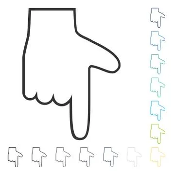 Hand Pointer Down Vector Icon Stock Illustration