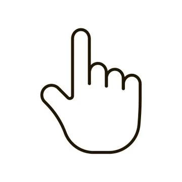 Hand pointer, editable icon. Cursor sign with finger for click. Vector on whi Stock Illustration