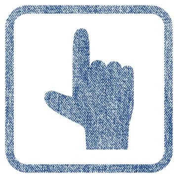 Hand Pointer Up Fabric Textured Icon Stock Illustration