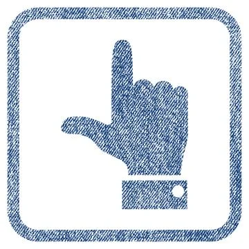 Hand Pointer Up Fabric Textured Icon Stock Illustration