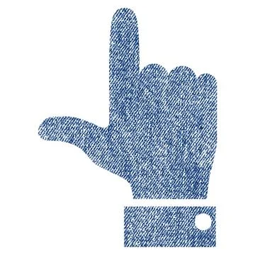 Hand Pointer Up Fabric Textured Icon Illustrazione stock