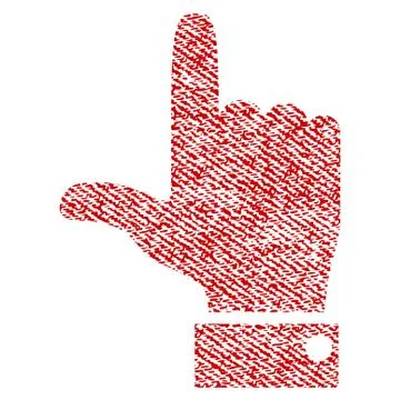 Hand Pointer Up Fabric Textured Icon Stock Illustration