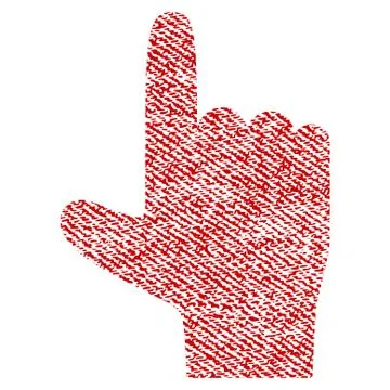 Hand Pointer Up Fabric Textured Icon Stock Illustration