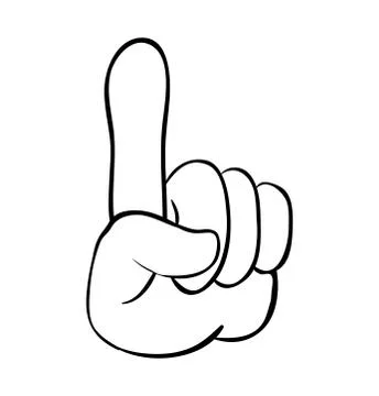 Hand pointer,  finger up cartoon vector symbol icon design. Beautiful illustr Stock Illustration