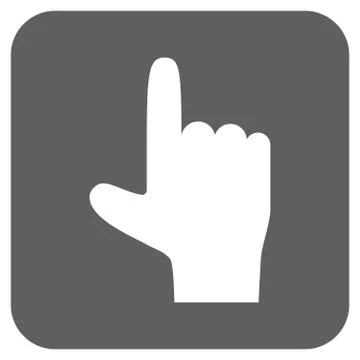 Hand Pointer Up Flat Squared Glyph Icon Stock Illustration