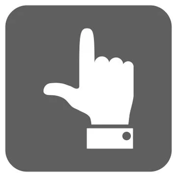 Hand Pointer Up Flat Squared Vector Icon Stock Illustration