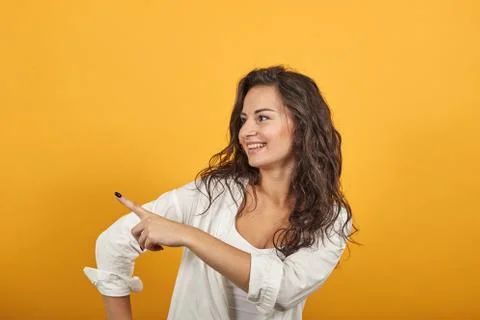 Hand pointer with forefinger pointing forward. Index finger to show direction Foto stock